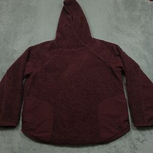 Nike Sweater Womens Large Red Sherpa Fleece Pullover Running Hoodie